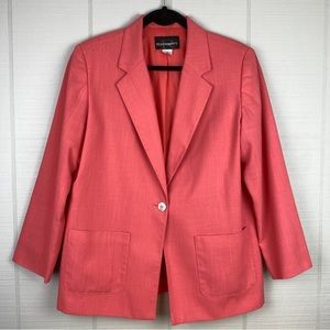 Requirements Coral Pink Blazer Jacket Shoulder Pads Career Professional 12